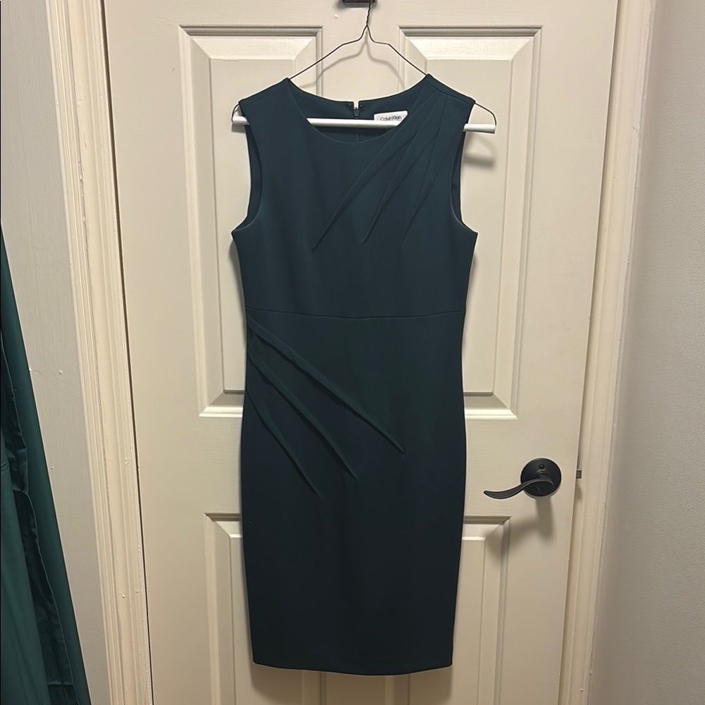 Calvin Klein Sleeveless Dark Green Dress